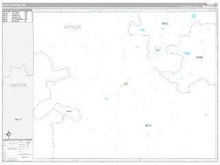 Arthur County, NE Classic style ZIP Code wall map