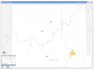 Box Butte County, NE Business Reference style ZIP Code wall map