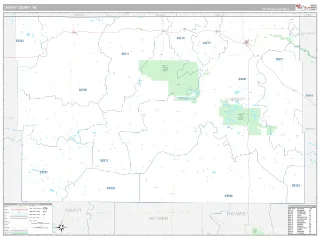 Cherry County, NE Classic style ZIP Code wall map