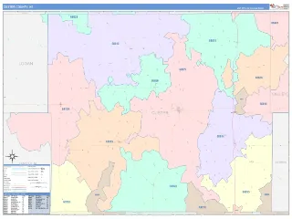 Custer County, NE ColorCast style ZIP Code wall map