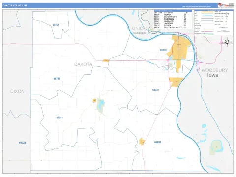 Dakota County, NE map