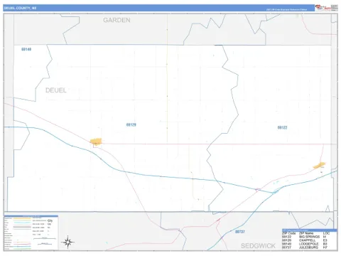 Deuel County, NE map