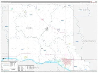 Dodge County, NE Classic style ZIP Code wall map
