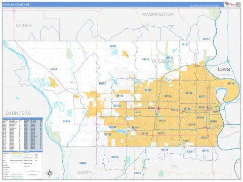 Douglas County, NE map
