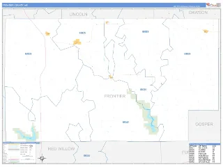 Frontier County, NE Business Reference style ZIP Code wall map