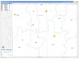 Furnas County, NE Business Reference style ZIP Code wall map
