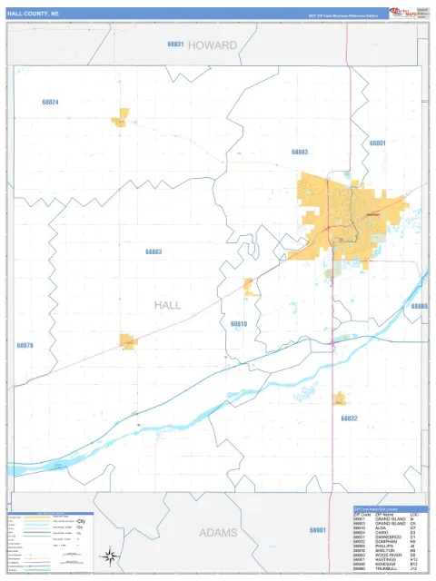 Hall County, NE map