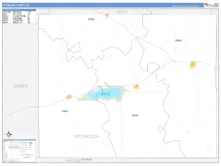 Hitchcock County, NE Business Reference style ZIP Code wall map