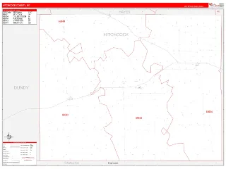 Hitchcock County, NE RedLine style ZIP Code wall map