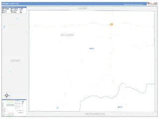 Hooker County, NE Business Reference style ZIP Code wall map