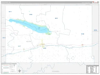 Keith County, NE Classic style ZIP Code wall map