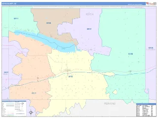Keith County, NE ColorCast style ZIP Code wall map