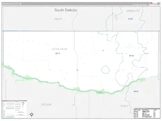 Keya Paha County, NE Classic style ZIP Code wall map