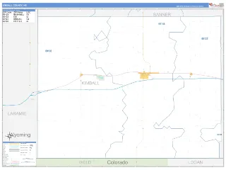 Kimball County, NE Business Reference style ZIP Code wall map