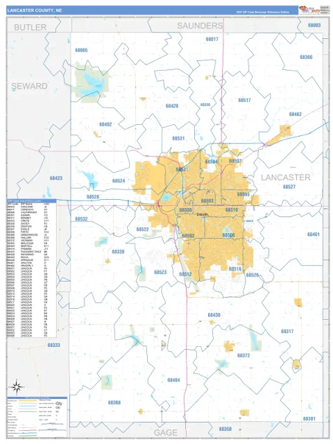Lancaster County, NE map