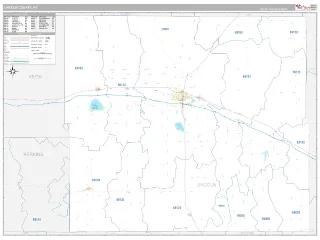 Lincoln County, NE Classic style ZIP Code wall map