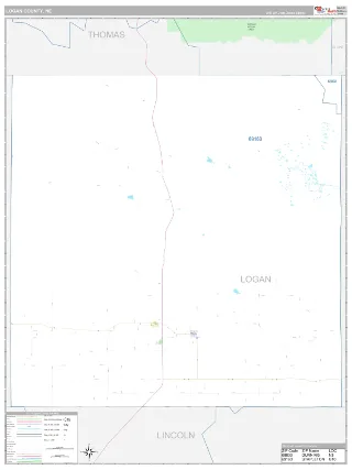 Logan County, NE Classic style ZIP Code wall map