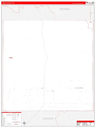 Logan County, NE RedLine style ZIP Code wall map
