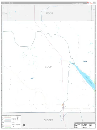 Loup County, NE Classic style ZIP Code wall map