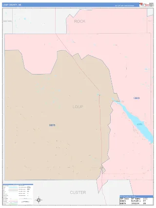 Loup County, NE ColorCast style ZIP Code wall map