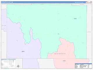 McPherson County, NE ColorCast style ZIP Code wall map