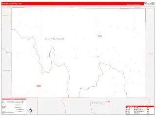 McPherson County, NE RedLine style ZIP Code wall map