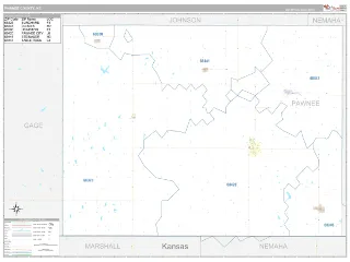 Pawnee County, NE Classic style ZIP Code wall map