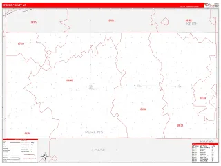 Perkins County, NE RedLine style ZIP Code wall map