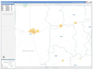 Red Willow County, NE Business Reference style ZIP Code wall map