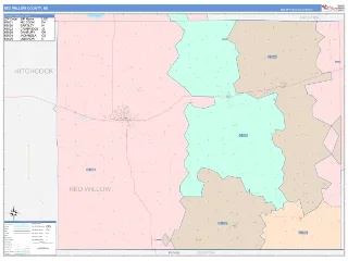 Red Willow County, NE ColorCast style ZIP Code wall map