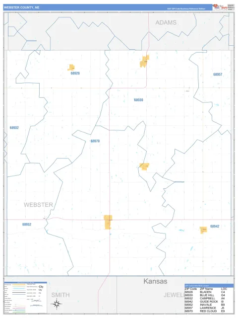 Webster County, NE map