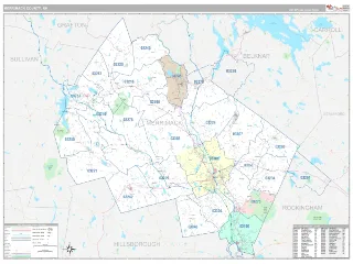 Merrimack County, NH Classic style ZIP Code wall map