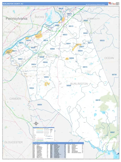 Burlington County, NJ map