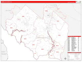 Cumberland County, NJ RedLine style ZIP Code wall map