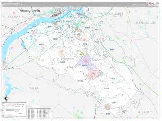 Gloucester County, NJ Classic style ZIP Code wall map