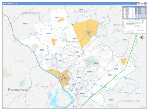 Mercer County, NJ map