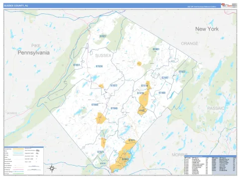 Sussex County, NJ map
