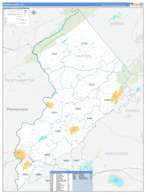 Warren County, NJ map