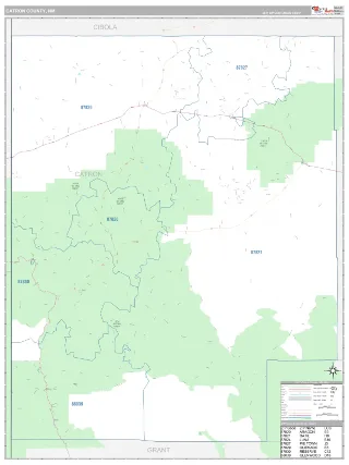 Catron County, NM Classic style ZIP Code wall map