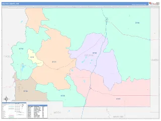 Colfax County, NM ColorCast style ZIP Code wall map