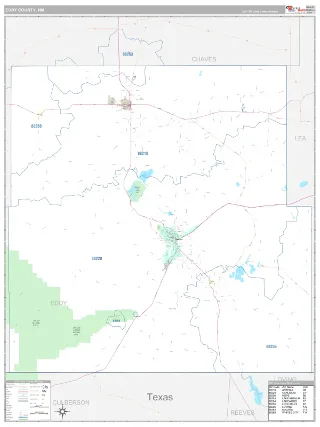 Eddy County, NM Classic style ZIP Code wall map