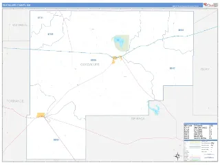 Guadalupe County, NM Business Reference style ZIP Code wall map