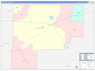 Guadalupe County, NM ColorCast style ZIP Code wall map