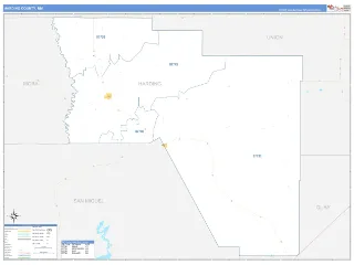 Harding County, NM Business Reference style ZIP Code wall map