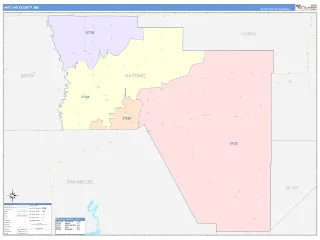 Harding County, NM ColorCast style ZIP Code wall map