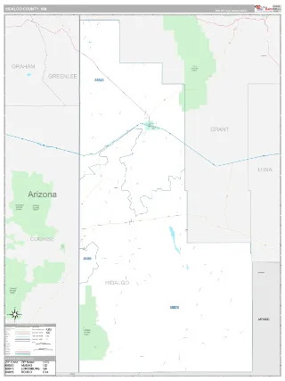 Hidalgo County, NM Classic style ZIP Code wall map