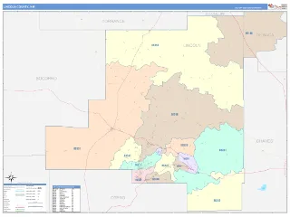 Lincoln County, NM ColorCast style ZIP Code wall map