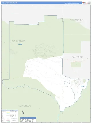 Los Alamos County, NM Business Reference style ZIP Code wall map