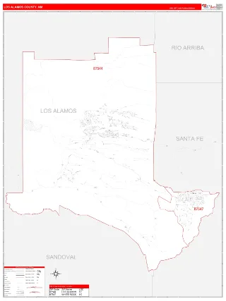 Los Alamos County, NM RedLine style ZIP Code wall map