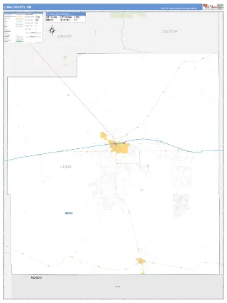 Luna County, NM Business Reference style ZIP Code wall map